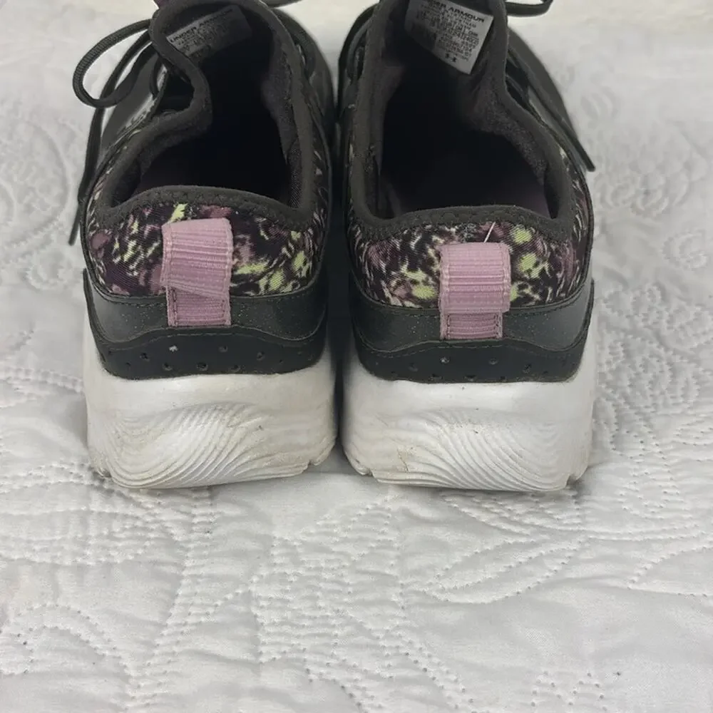 Under Armour Girls' Youth Infinity 2.0 Print Black Pink Athletic Running Shoe 6Y